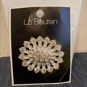 Silver Crystal Brooch